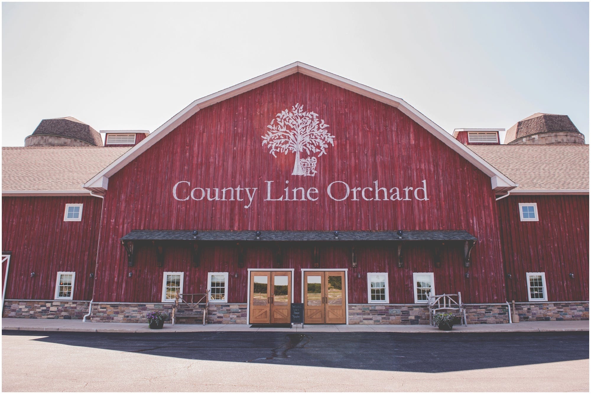 County Line Orchard Wedding Photographer image of the red barn