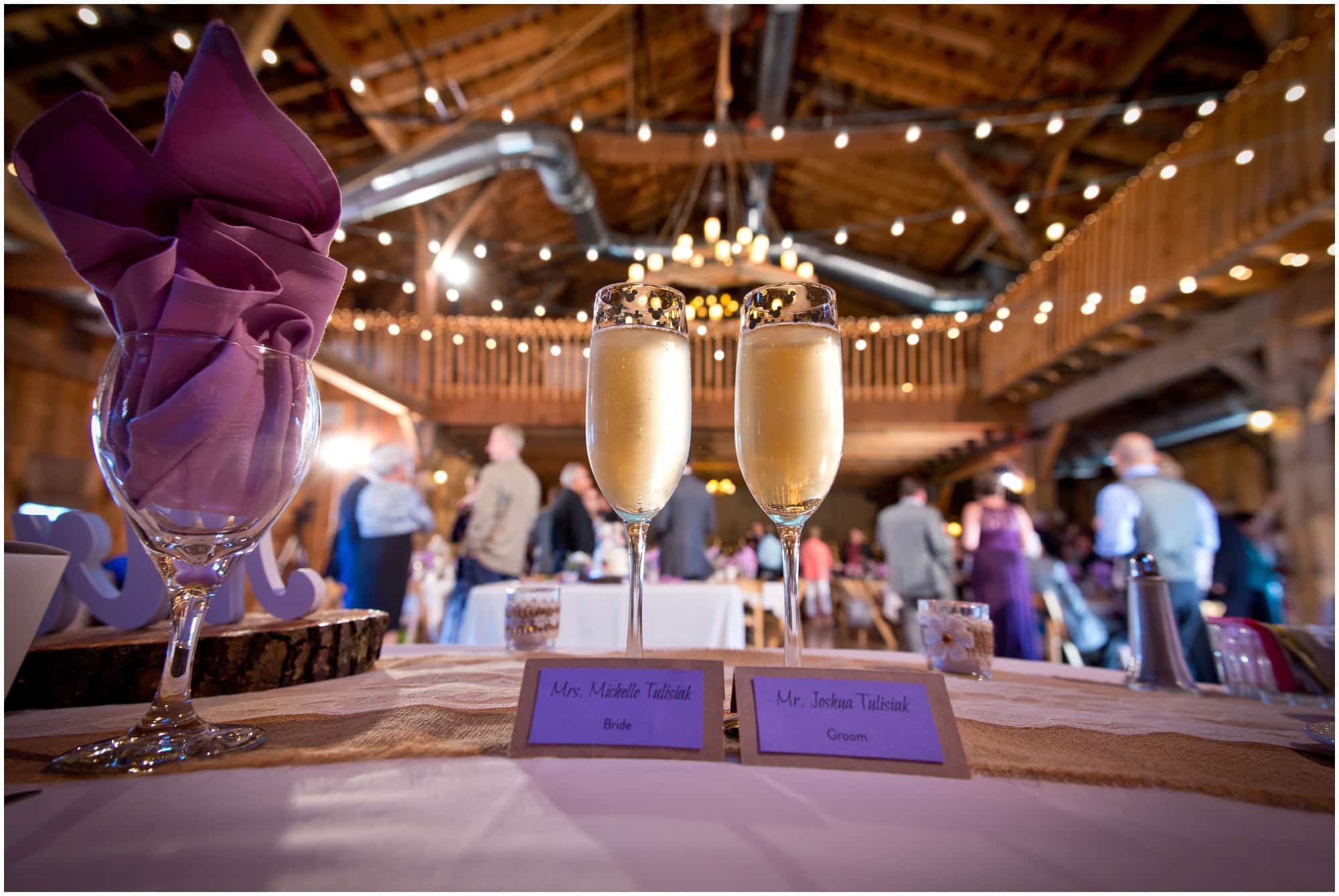 County Line Orchard Wedding Photographer detail of disney inspired champagne flutes 