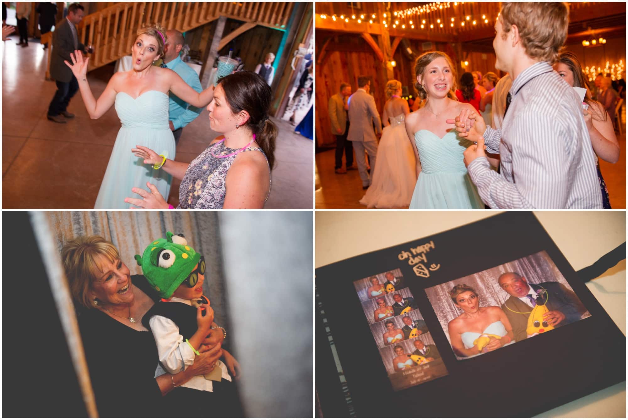 County Line Orchard Wedding Photographer fun party moments captured during dancing and at photo booth 