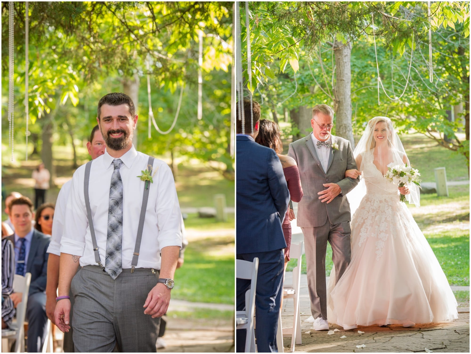 Starved Rock State Park Lodge Wedding Photographer wedding ceremony outdoors at Lodge