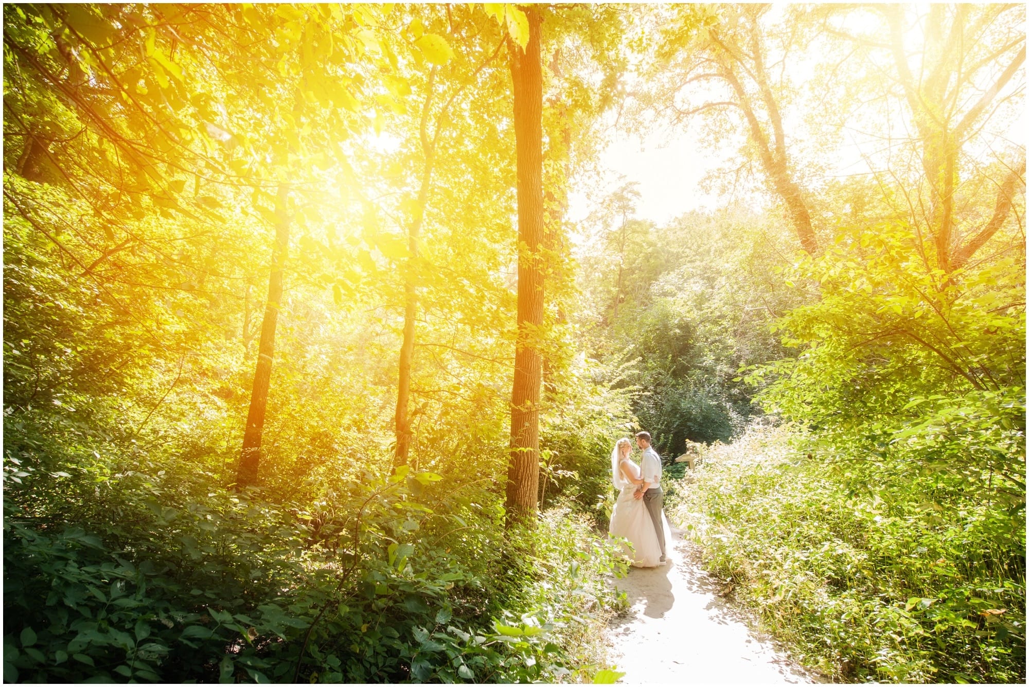 Starved Rock State Park Lodge Wedding Photographer romantic sunset bride and groom portraits