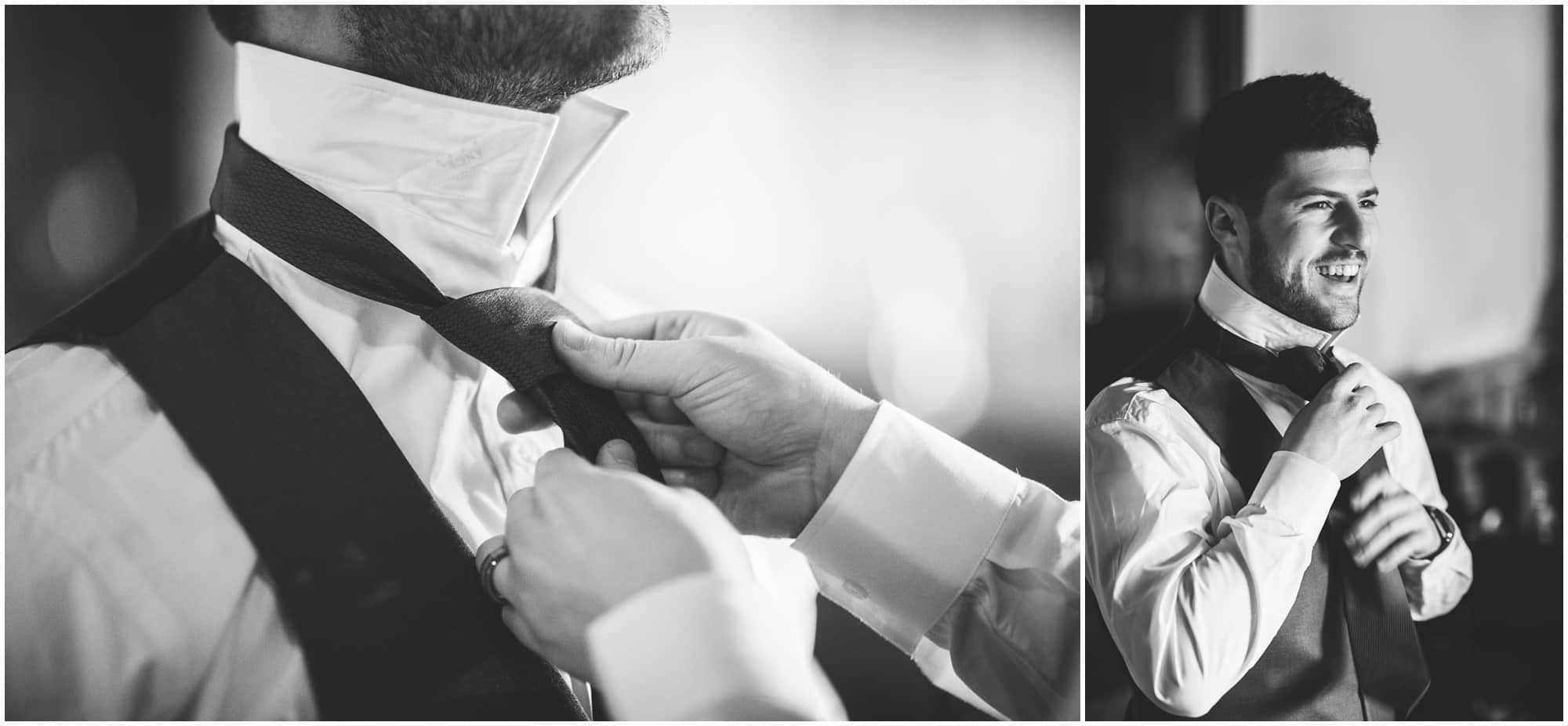 fishermans inn elburn wedding groom getting dressed