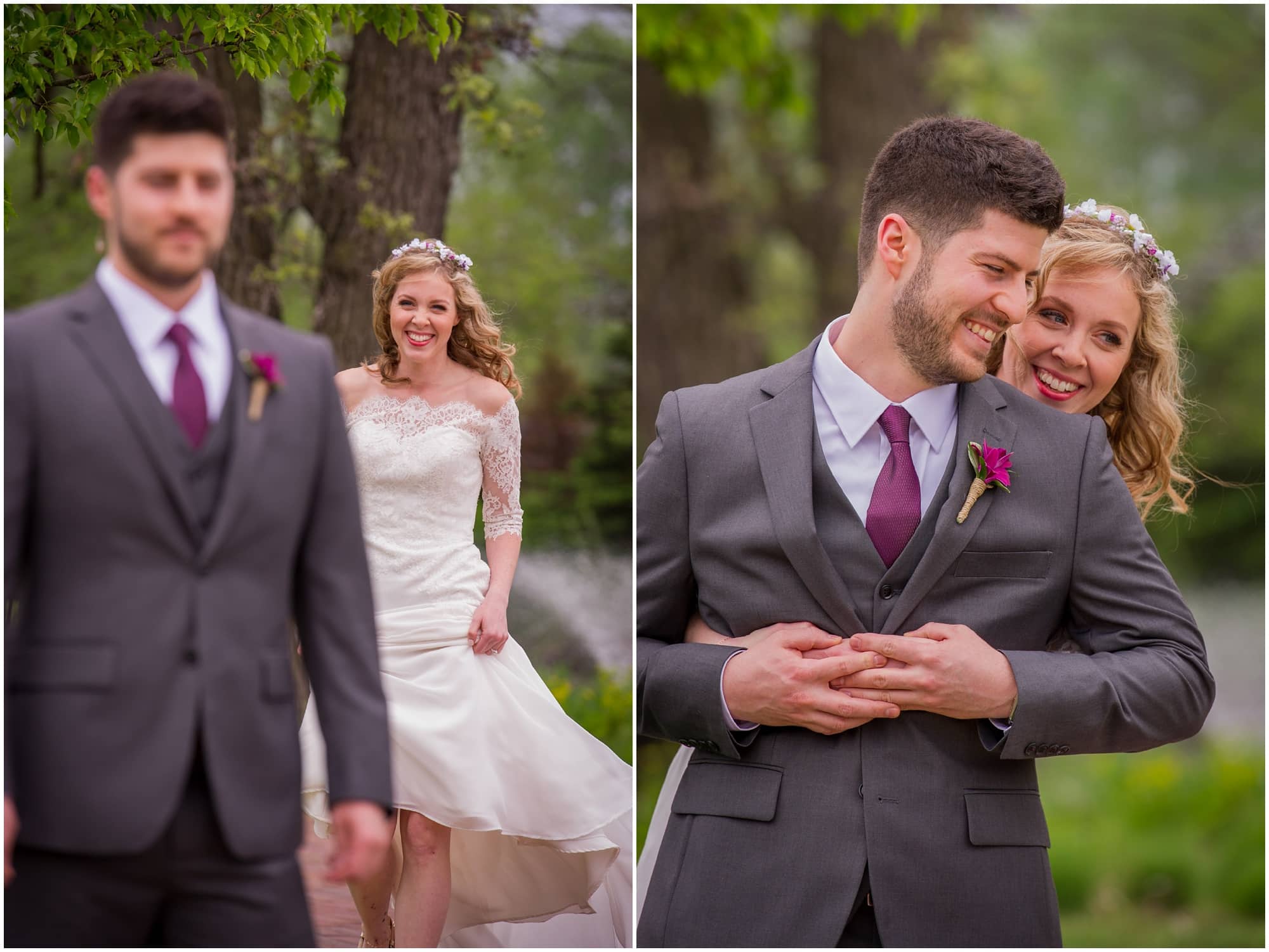 fishermans inn elburn wedding bride and groom first look