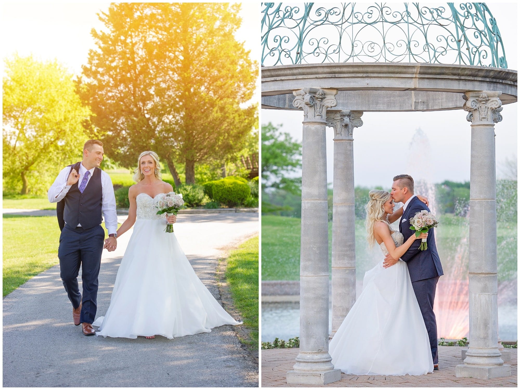 Odyssey Country Club Tinley Park Wedding Photographer bride and groom portraits at club