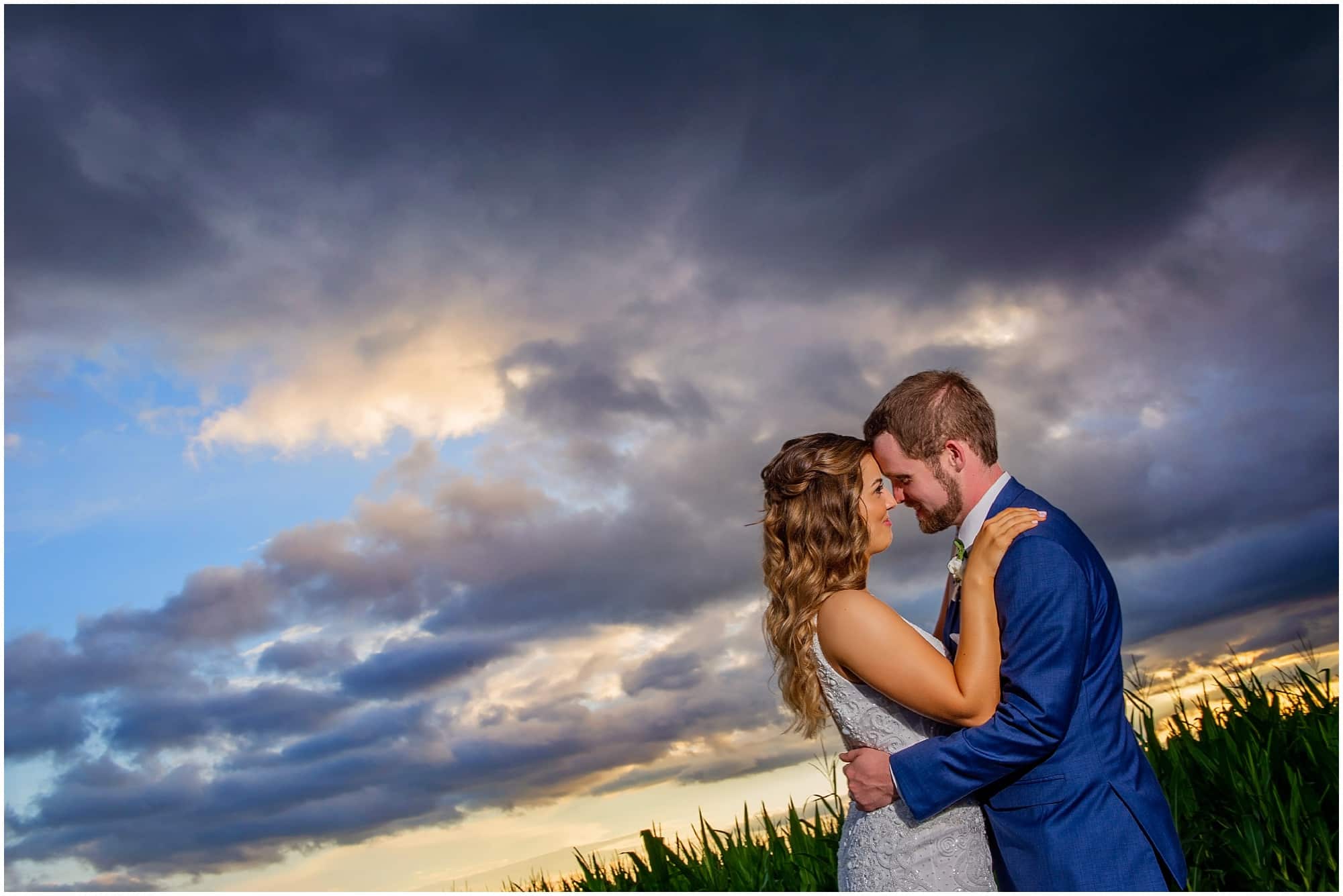 emerson creek wedding events bride and groom with storm clouds
